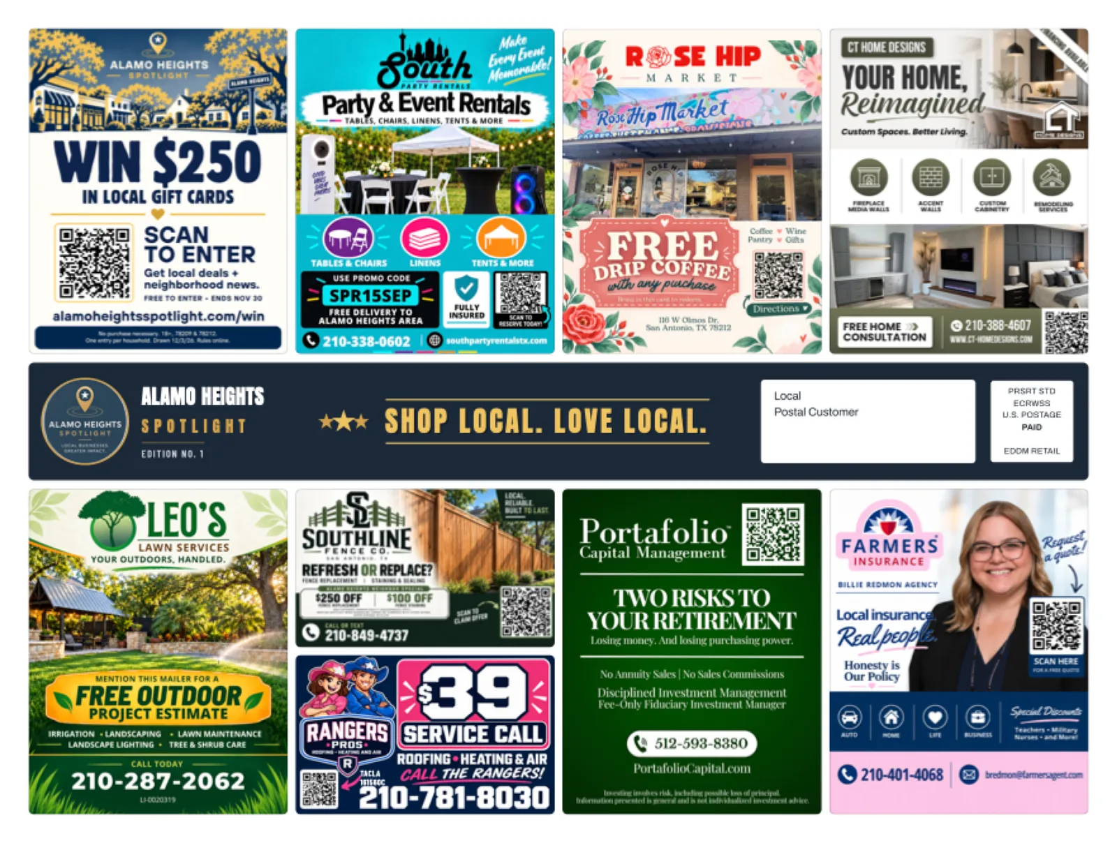 Front of sample Alamo Heights artwork — preview for Tarrytown Spotlight